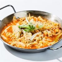 Korean Ramen · Korean-style spicy ramen noodle with assorted vegetables, mushroom, egg, corn