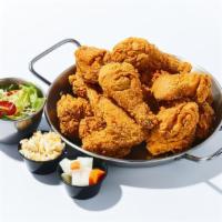 Crispy Fried Chicken · A premium extra crispy style fried bone-in chicken. Half regular and half with sauce possible.