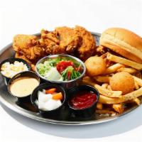 Fried Wings Combo (A) · 10pcs of Fried wings With a side of small French fries, 2pcs of cheese ball, small salad, bu...
