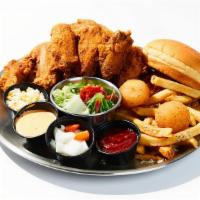 Fried Wings Combo (B) · 20pcs of Fried wings With a side of small French fries, 2pcs of cheese ball, small salad, bu...