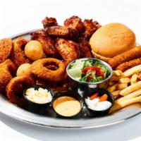 Grilled Wings Combo (C) · 20 pieces of grilled wings with side of fries, mozzarella sticks, onion rings, 2pcs cheese b...