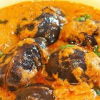 Gutti Vankai · Small whole eggplant cooked with curry sauce, peanuts and spices