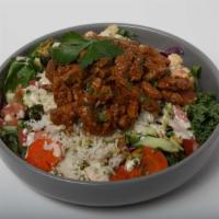 Vegan Shawarma Rice Bowl · Our Vegan Shawarma is made with non-GMO soy protein sauteed with onions and spices.  Choose ...