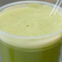 Minty Greens Juice (V,Gf) · Apple, Spinach, Kale, Cucumber, Mint, Lemon.  Juice