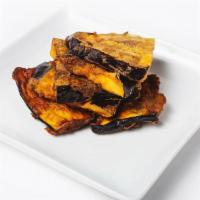 Fried Eggplant Slices · Sliced Eggplant fried to golden perfection - great to add for a topper for any sandwich or s...