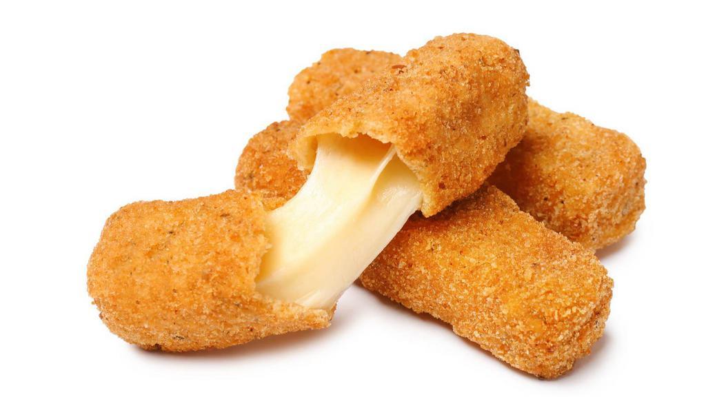 Mozzarella Sticks · 6 pieces of Melted mozzarella cheese battered and fried to perfection.