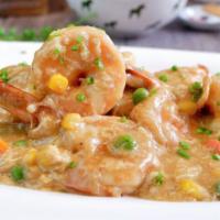 Shrimp With Lobster Sauce · Served with chicken fried rice.