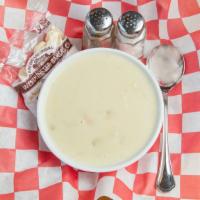 New England Clam Chowder · Home made with plenty of clams