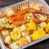 Boil 1 · 1/2 Pound Snow Crab Legs, Shrimp, Corn, & Potatoes