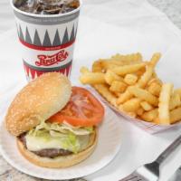 Cheeseburger Meal · Includes drink and your choice of. Mac salad, beans, French fries or home fries.