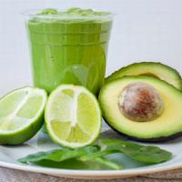Green Machine · Avocado, Lime, Spinach, Organic Apple Juice and Honey. A choice of Almond, Soy, or Whole Milk.