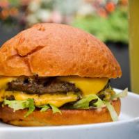 Grover Double Burger · Special sauce, American cheese, shredded lettuce, brioche bun.