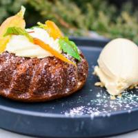 Carrot Bundt Cake · carrot cake, cream cheese icing, ginger oat crunch, brown sugar ice cream, candied carrots