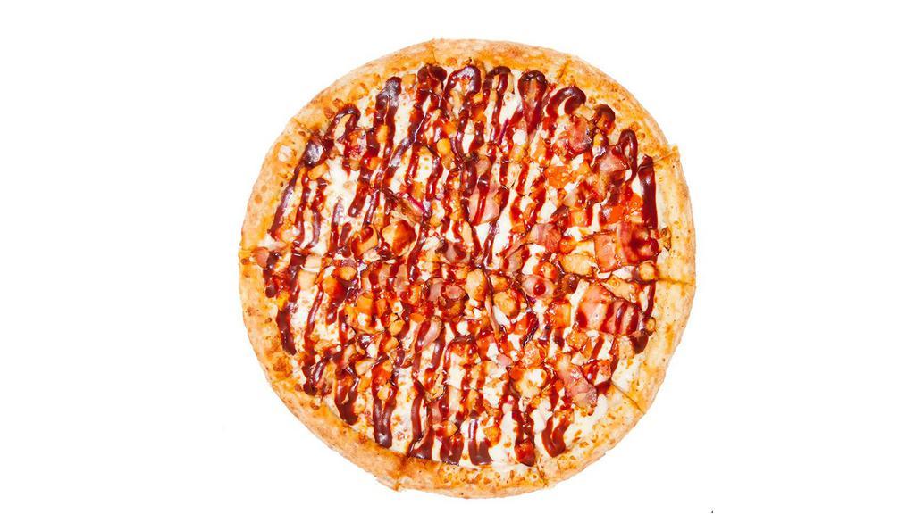 Rocketship Bbq Chicken Pizza · BBQ pizza with chicken, red onion, and cilantro