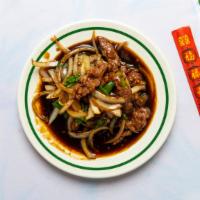 Mongolian Beef · Spicy. Sautéed beef with onions in special sauce.
