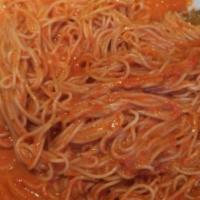 Spaghetti Choice · Pastas served with tomato sauce, marinara sauce, butter sauce, garlic and oil or filetto di ...