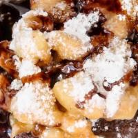 Ann Marie’S  Brownie Caramel Funnel Cake  · Where Brownies Meets Funnel Cake Incredible Flavors