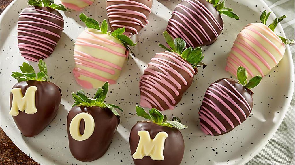 Mother’S Day  Or  Any Occasion Inspired Berries  · 1 Dozen Berries Milk Chocolate , Vanilla & Dark Chocolate 

Also Available In All Salted Caramel & All White Chocolate  , All Milk Chocolate Or All Vanilla Options