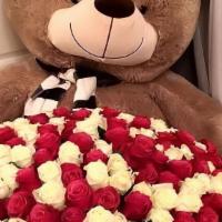 I Love You So Freaking Much  · Giant Bear With Giant Rose Bouquet 
I love you ballon & card 
Gourmet Chocolate Box included