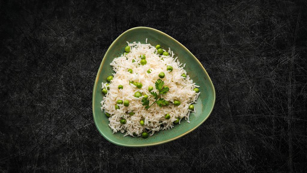 Peas Pulao (Vegan) · Our long grain aromatic basmati rice, steamed to perfection with green peas