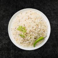 Cumin Spiced Rice   (Vegan) · Our long grain aromatic basmati rice, steamed to perfection with roasted cumin seeds