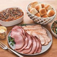 1 Lb Smoked Turkey By-The-Slice Supper W/Take & Bake Cheesy Potatoes Au Gratin, Green Bean Casserole · Serve our By-The-Slice Supper any night of the week! This meal features:. -1 lb of Smoked Tu...