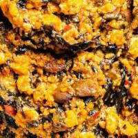 Egusi Soup · Melon seed, locust beans, dry fish, crayfish