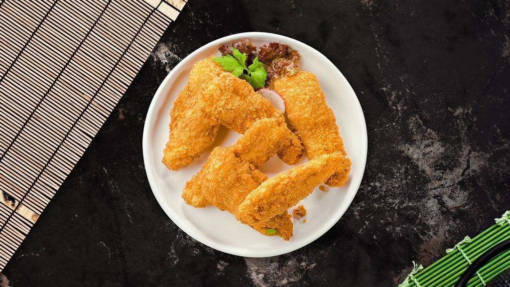 Chicken Tenders · Chicken tenders breaded and fried until golden brown. (4 pieces)