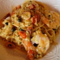 Tuscan Shrimp Spaghetti · 