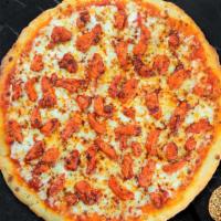 Breakin' Buffalo Pizza  · Spicy buffalo chicken and blue cheese dressing baked on a hand-tossed dough.