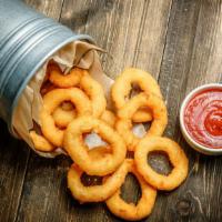 Onion Rings · Deep-fried battered onion rings.