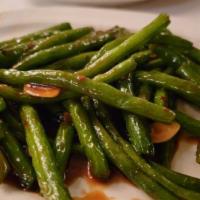 String Beans Spicy Garlic Sauce · Hot and spicy.