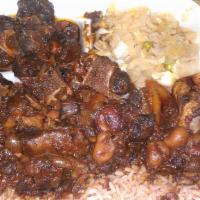 Large Oxtail · Served with choice of rice and steam veggies.