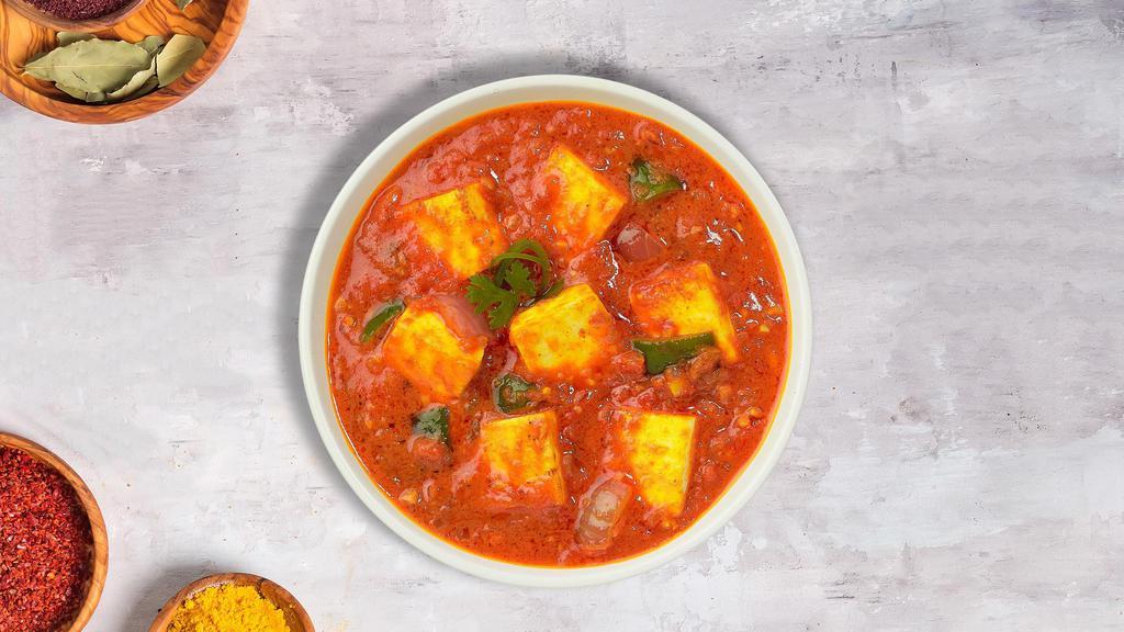 Cadet Kadai Paneer · Tender cottage cheese pieces marinated in yogurt and spices in tomato sauce.