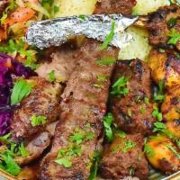 Mixed Grill · Your choice of lamb or chicken gyro, chicken shish kebab, adana kebab, lamb shish kebab and ...