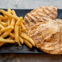 Bbq Chicken Cutlet Platter · Fresh chicken breast spiced and grilled for you.