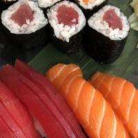 Chef Special I With Salad · Assorted 7 pieces of sushi (2 salmon, 2 tuna, 1 red snapper, one white tuna, 1 yellowtail), ...