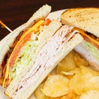 Turkey Club Talk · Turkey, bacon, your choice of cheese, lettuce and tomato.