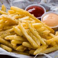 Just Fries · DEEP FRIED FRIES SERVING WITH SPICY MAYO & KETCHUP