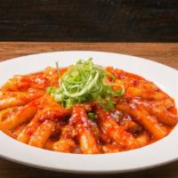 Tteok-Bokki · A popular Korean snack food made from soft rice cake, fish cake. and sweet red chili sauce. ...