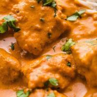 Butter Chicken Lunch · Rice creamy tomato sauce with sate ginger, garlic.