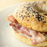 Cream Cheese & Bacon Bagel · Perfectly toasted bagel of your choice, topped with cream cheese & bacon.