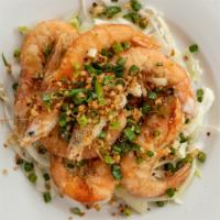 Salt & Pepper Shrimp  ￼ · Spicy; Shrimp with shell, red pepper flakes, green onions, garlic