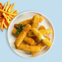 Mystery Of Mozarella Sticks · (Vegetarian) Mozzarella cheese sticks battered and fried until golden brown.