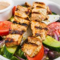 L1 Salad With Grilled Chicken. · Salad with Grilled Chicken, Toasted Regular Pita and choice of dressing.