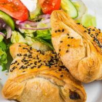 L2 Spinach Pie With Greek Salad. · Spinach Pie with Greek Salad, choice of dressing.