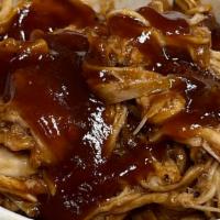 Bbq Pulled Chicken · Chicken mixed with BBQ Sauce.  About 8oz