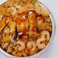 House Special (Color)Fried Rice · Color Fried Rice,With Pork,Shrimp,Crabmeat