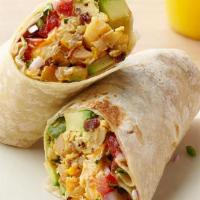 Burritos · 12’’ flour tortilla stuffed with rice & beans, lettuce, tomatoes, onions, cheese, sour cream.