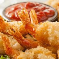 Coconut Shrimps ( 8 ) · All Come with Choice of Sauce Ketchup. Tartar or Hot Sauce. No Substitute.